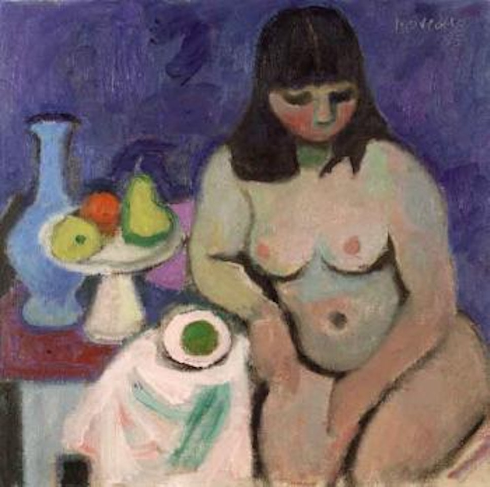 Little nude with fruit by Alberto Morrocco