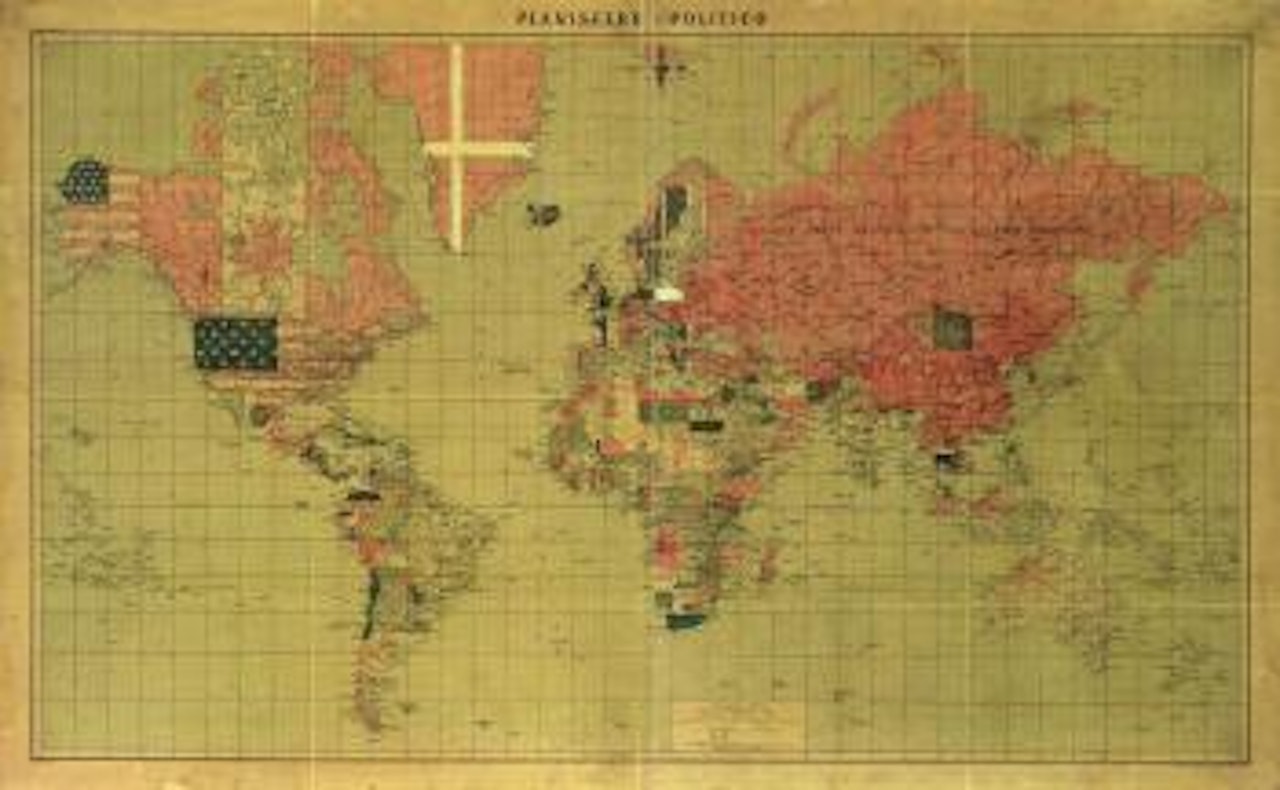 Political map by Alighiero Boetti