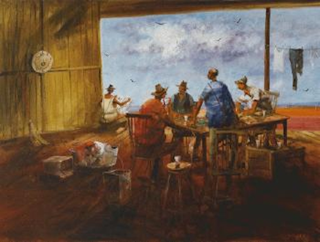 Poker game, West Queensland by Hugh Sawrey