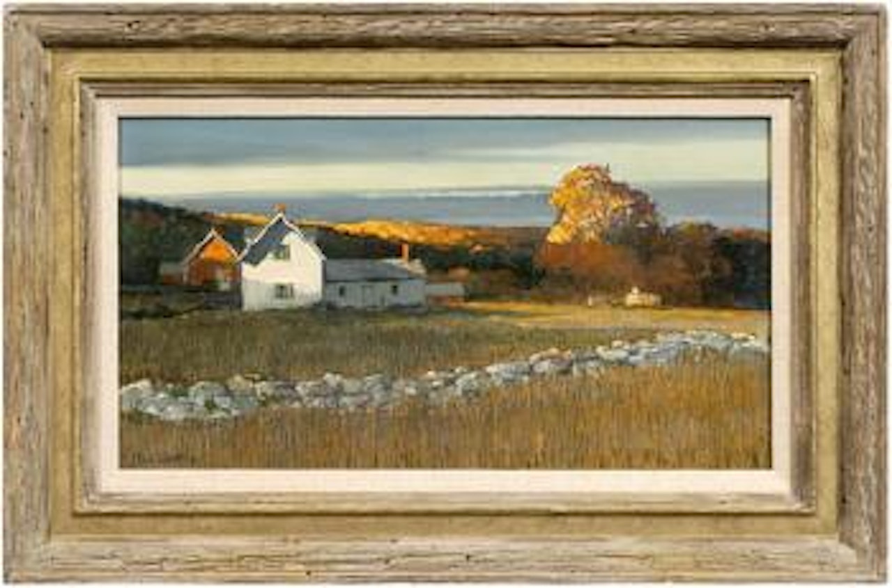 Landscape with farm, late October sun by Eric Sloane