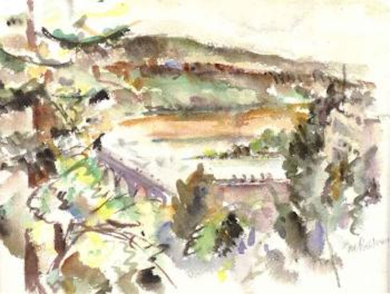 Hillside landscape by Mark Rothko
