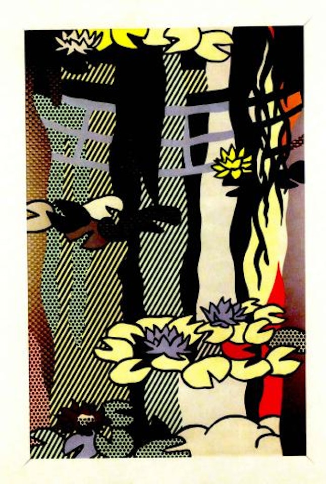 Water lilies with Japanese bridge by Roy Lichtenstein
