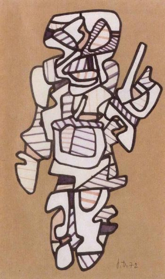 Personnage a l'index pointe by Jean Dubuffet