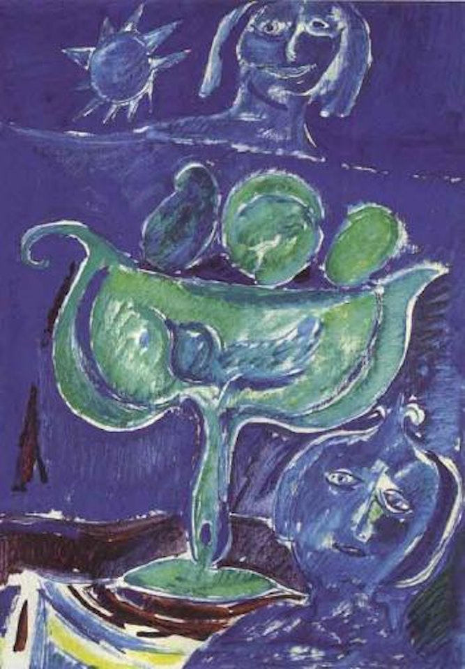 Still life of green fruit by Carl-Henning Pedersen