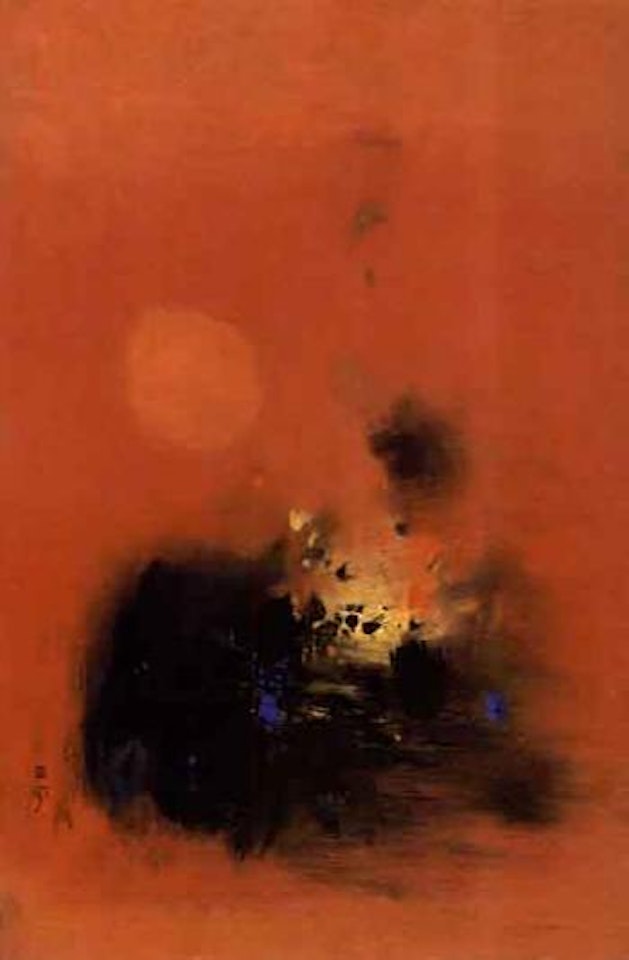 Vermillion abstract by Cheong Soo Pieng