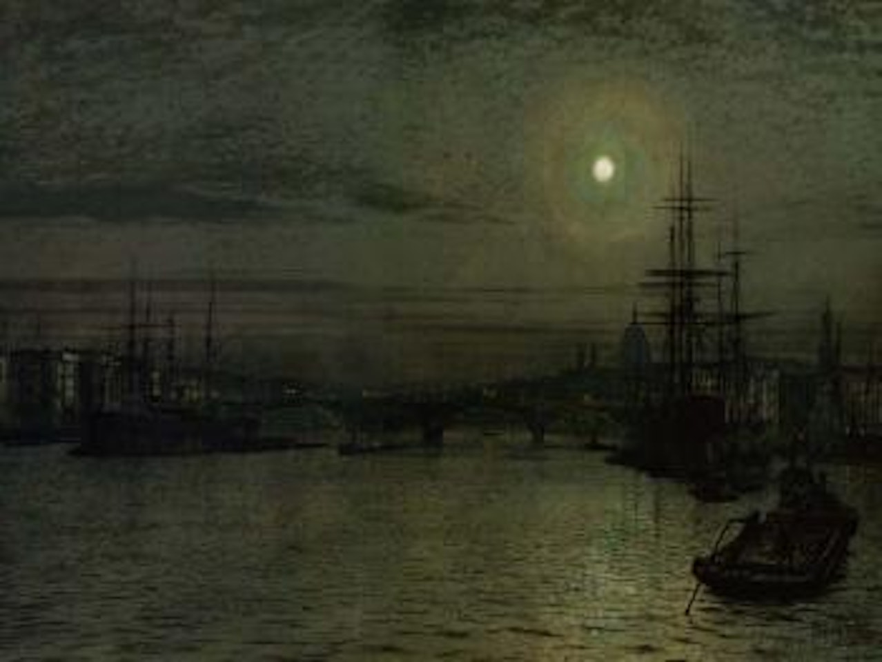 London Bridge at night by John Atkinson Grimshaw