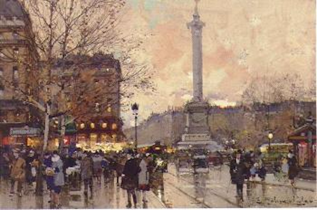 Place de la Bastille by Eugene Galien-Laloue