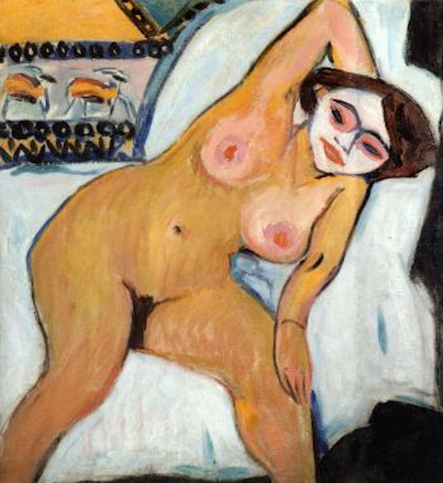 Nude, Dresden. Still life with plants by Erich Heckel
