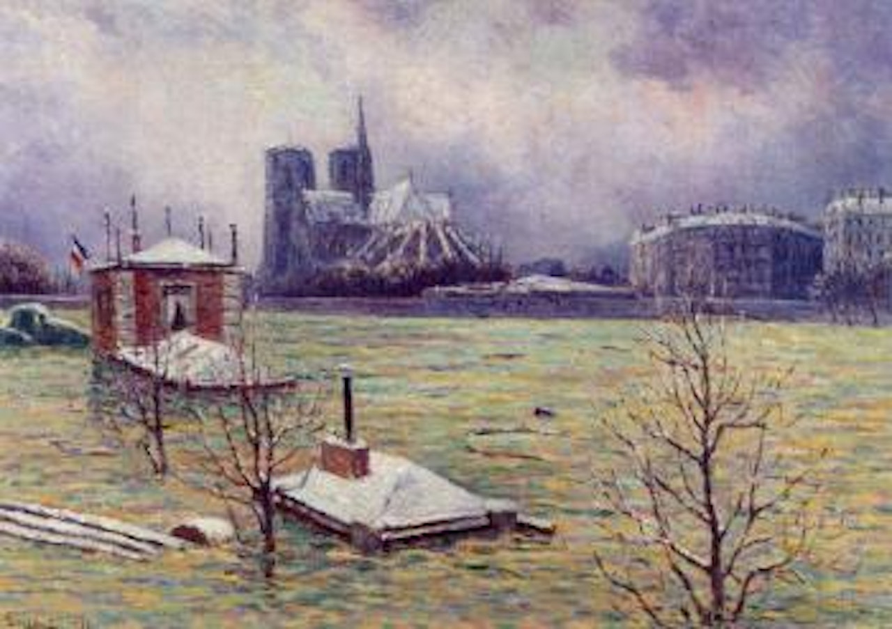 Notre-Dame de Paris, inondation by Maximilien Luce