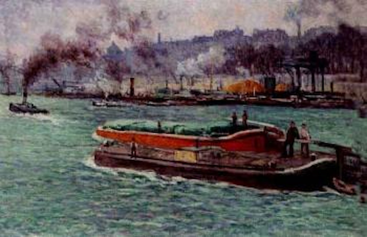 Peniches sur la Seine by Maximilien Luce