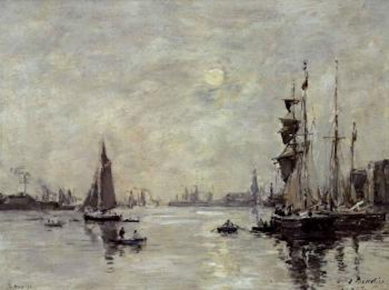 Le Havre, avant-port by Eugène Boudin