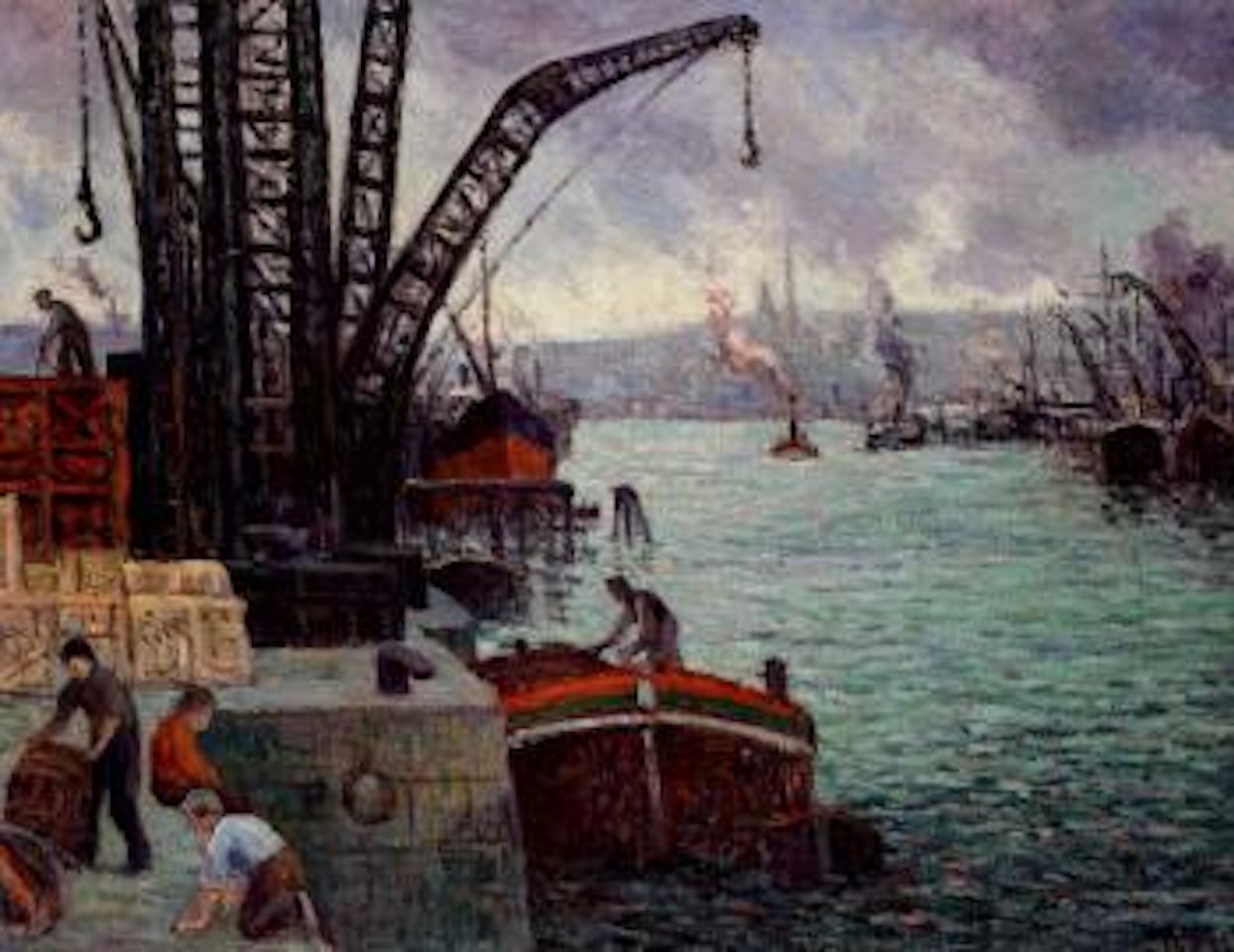 Scene de port, remorqueurs by Maximilien Luce