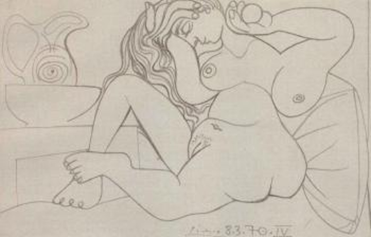 Femme nue a sa toilette by Pablo Picasso