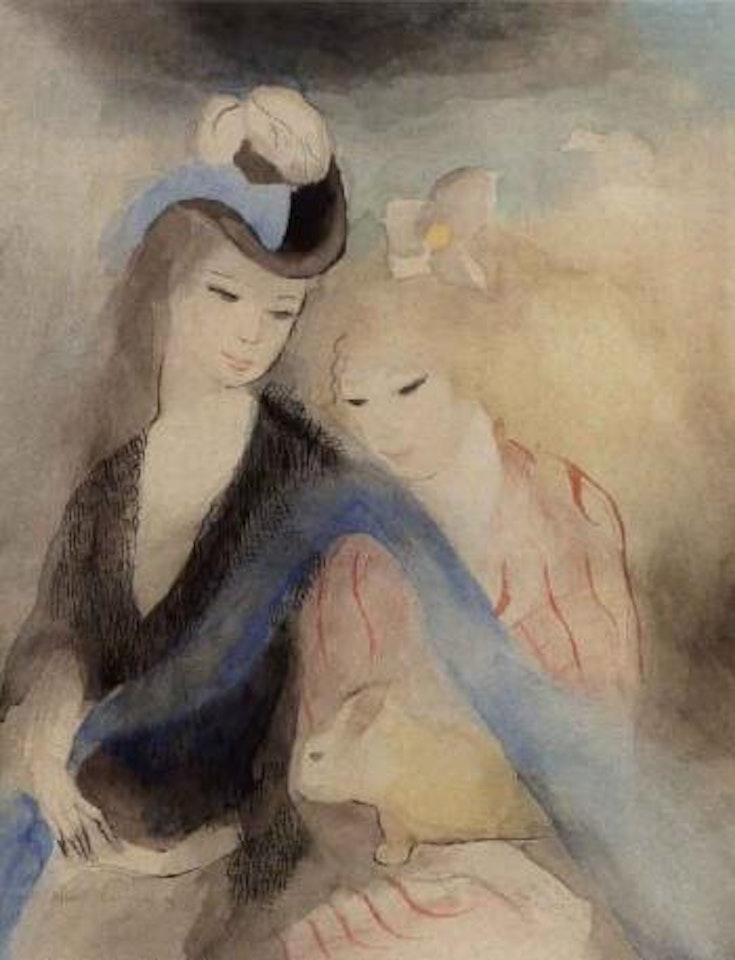 Les deux amies au lapin by Marie Laurencin