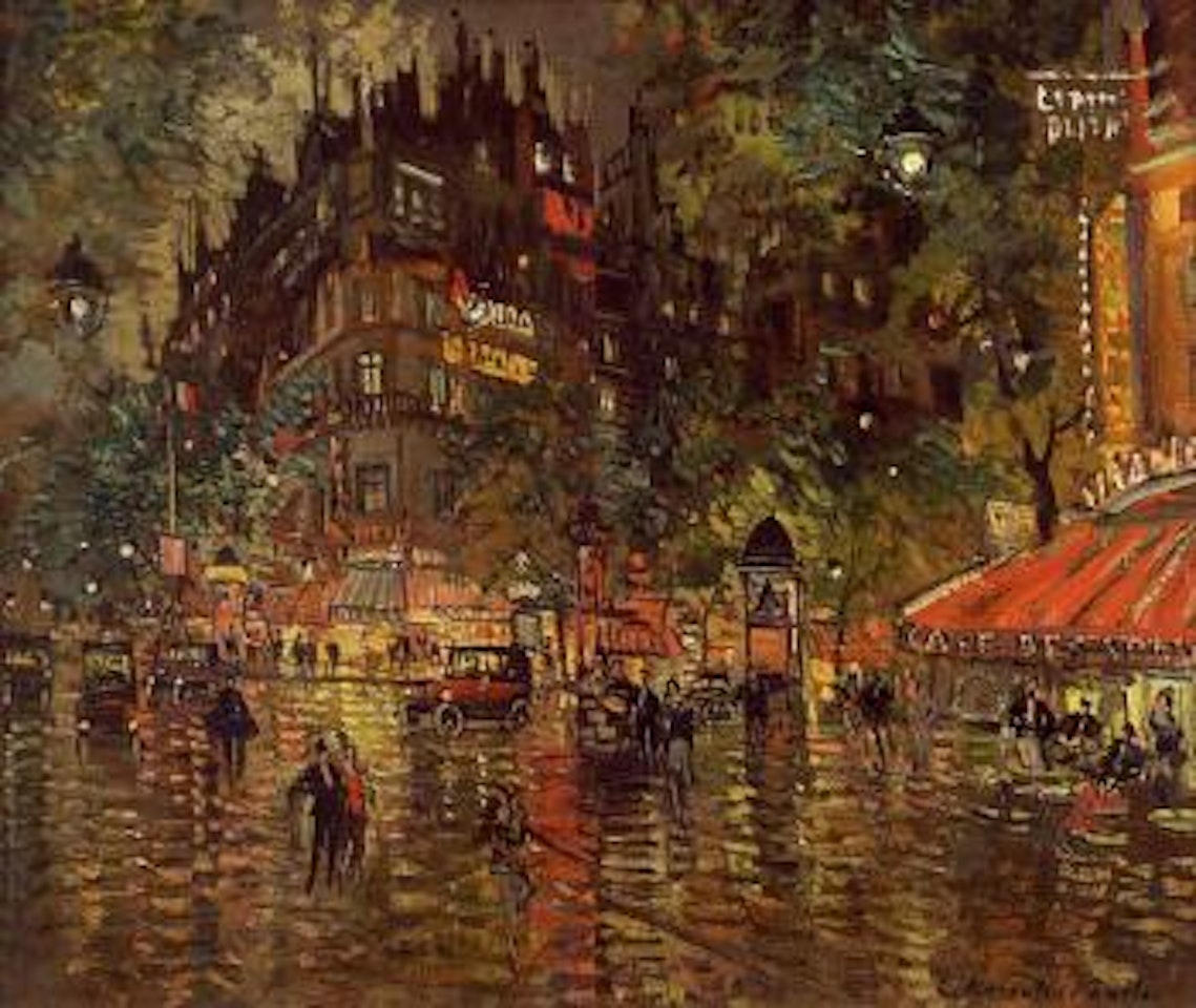 Les grands boulevards by Konstantin Alekseevich Korovin