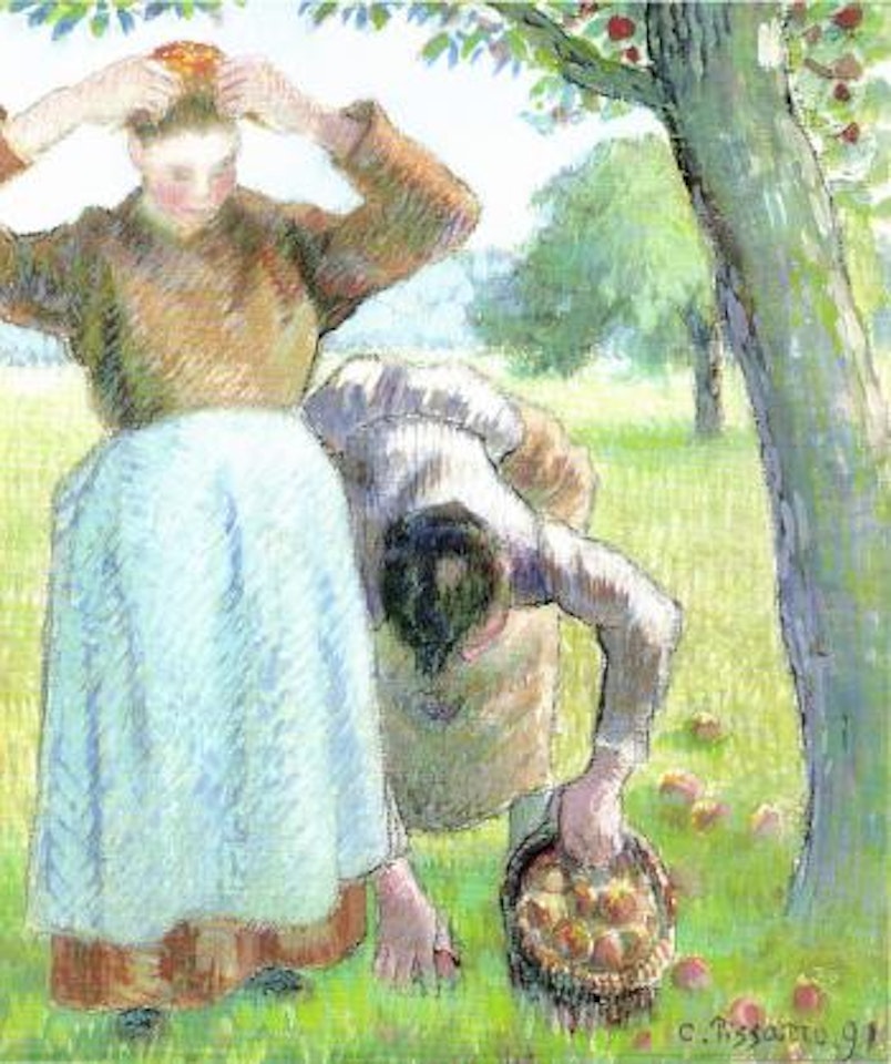 Ramasseuses de pommes by Camille Pissarro