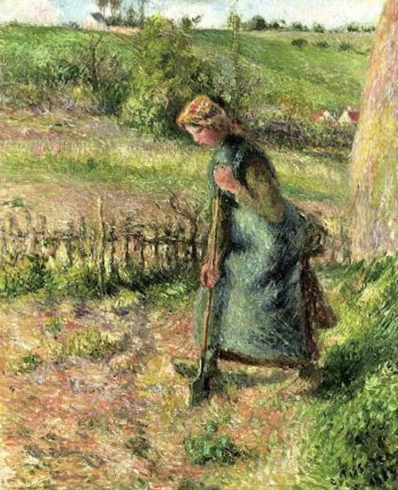 Femme bechant by Camille Pissarro