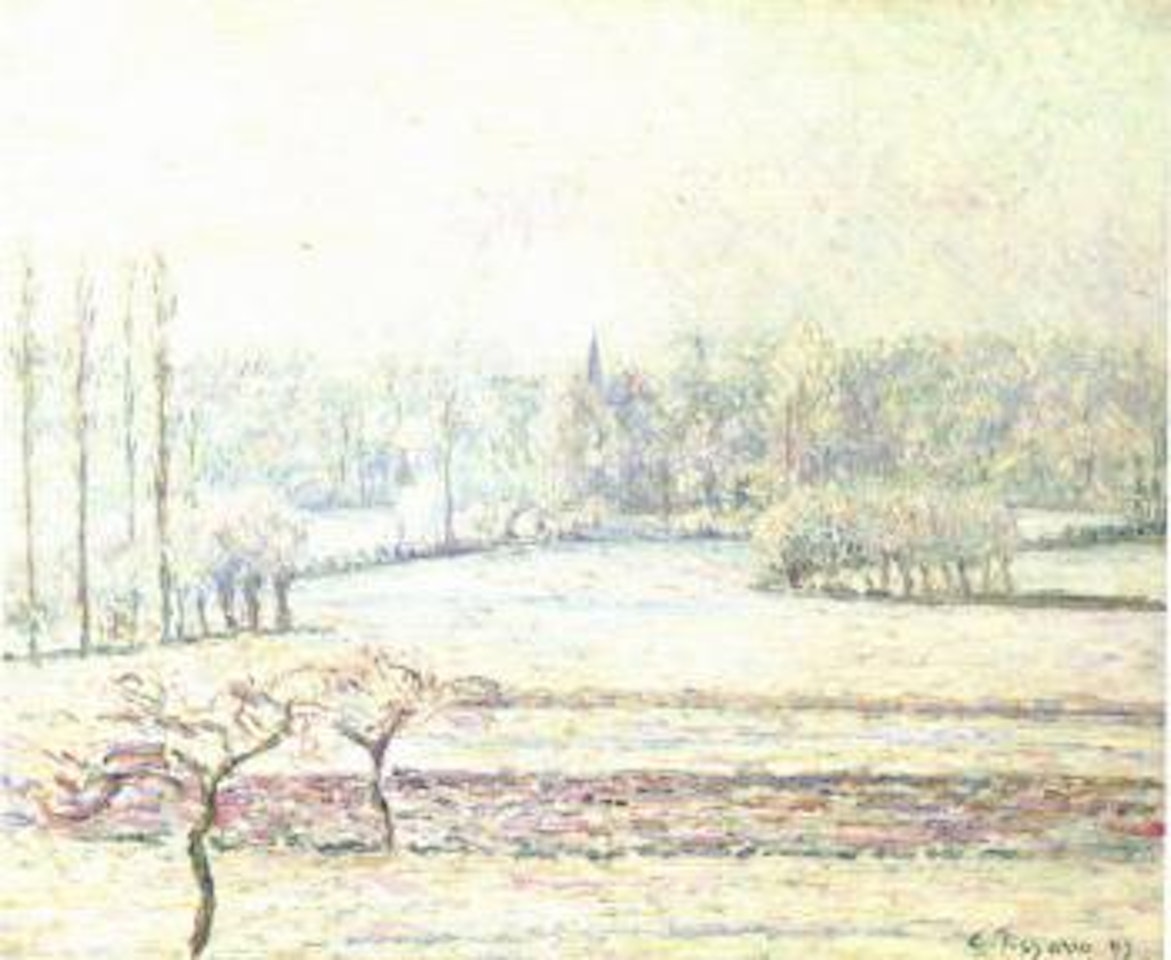 Vue de Bazincourt, givre, le matin by Camille Pissarro