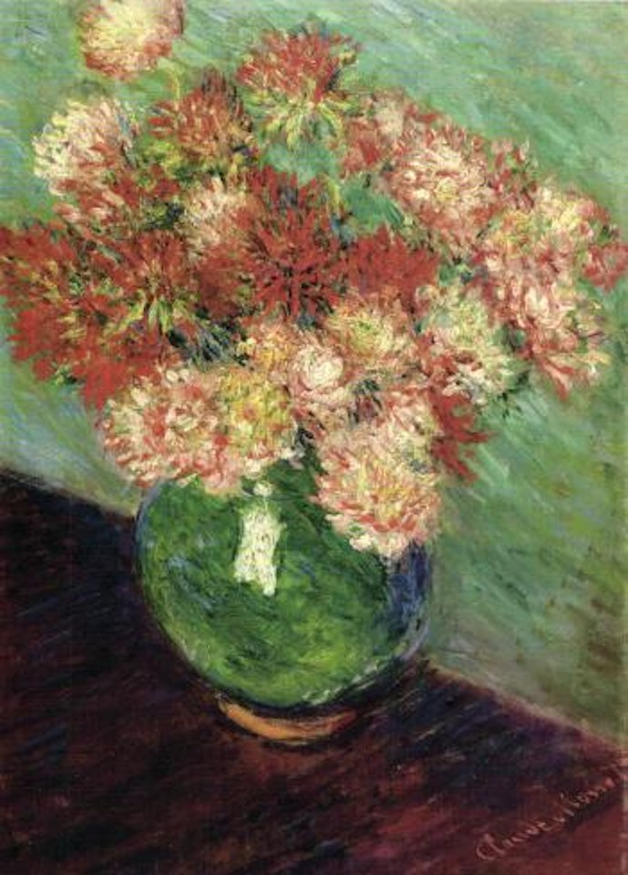 Vase de chrysanthemes by Claude Monet