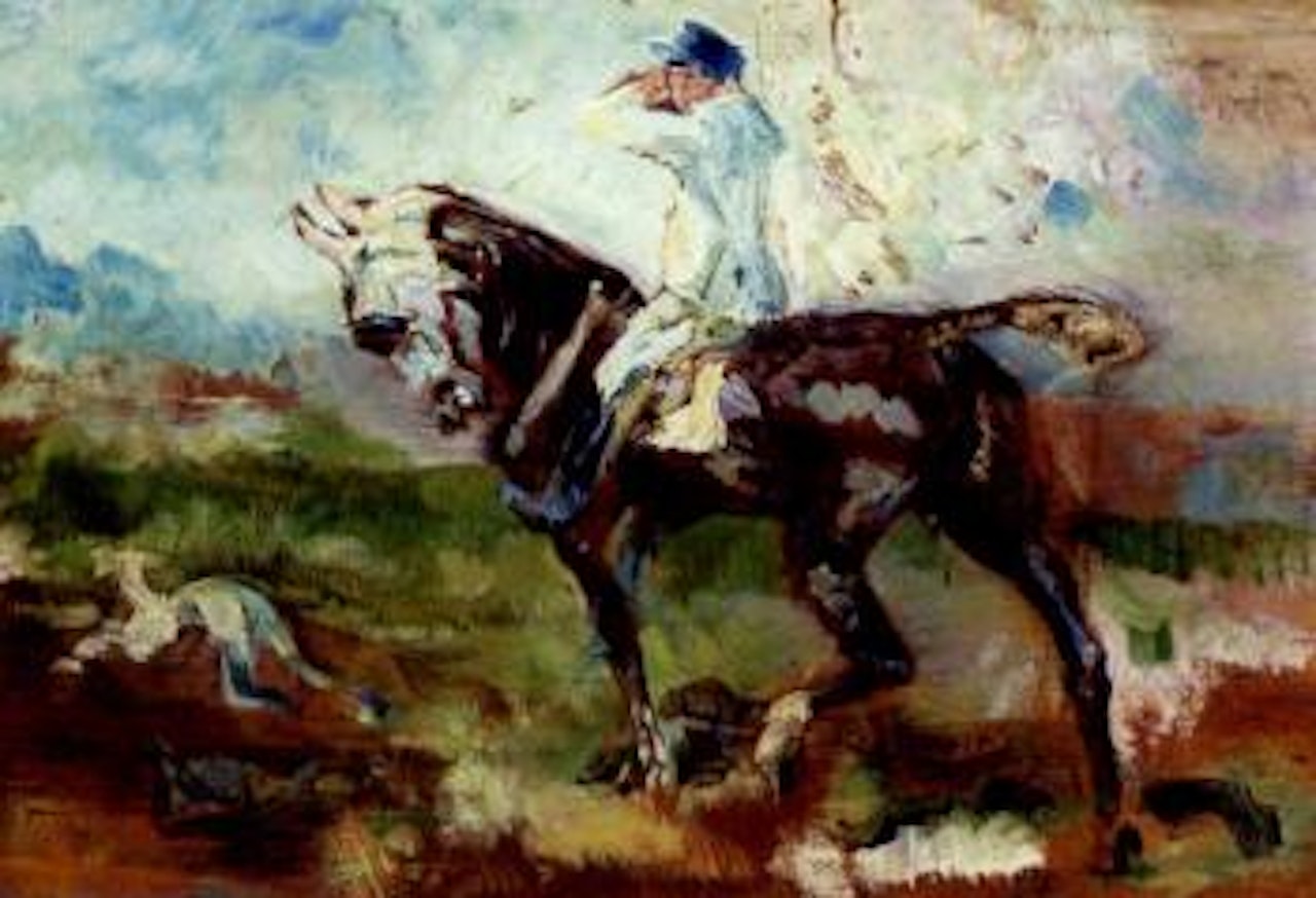 Cavalier suivant une chasse a courre by Henri de Toulouse-Lautrec