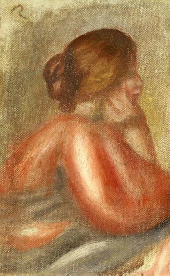 Jeune femme accoudee by Pierre-Auguste Renoir