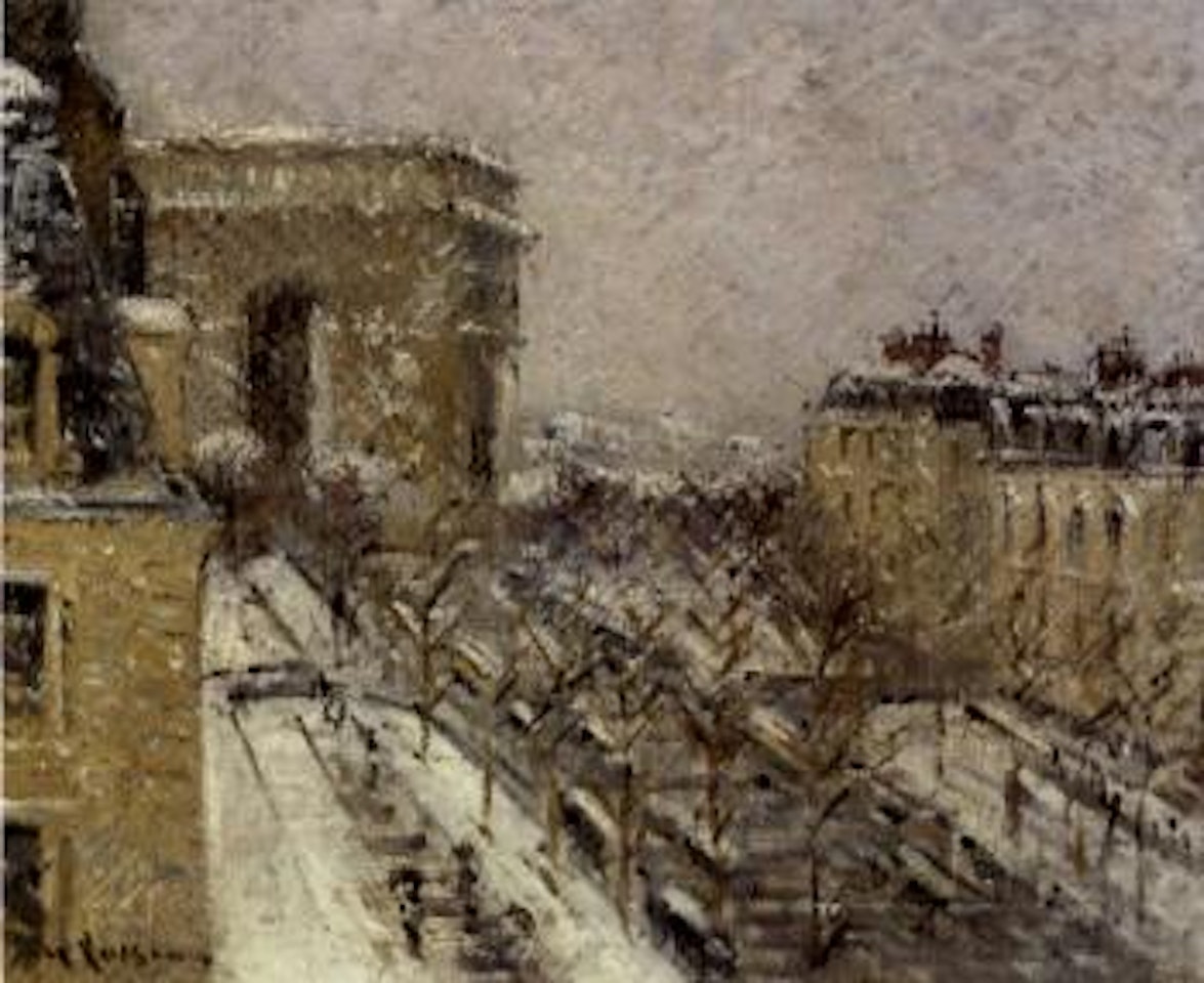 Paris, l'Arc de Triomphe sous la neige by Gustave Loiseau