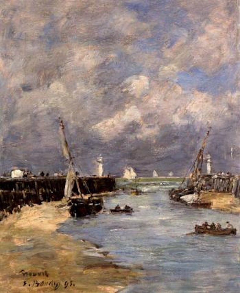 Trouville, les jetees, maree basse by Eugène Boudin