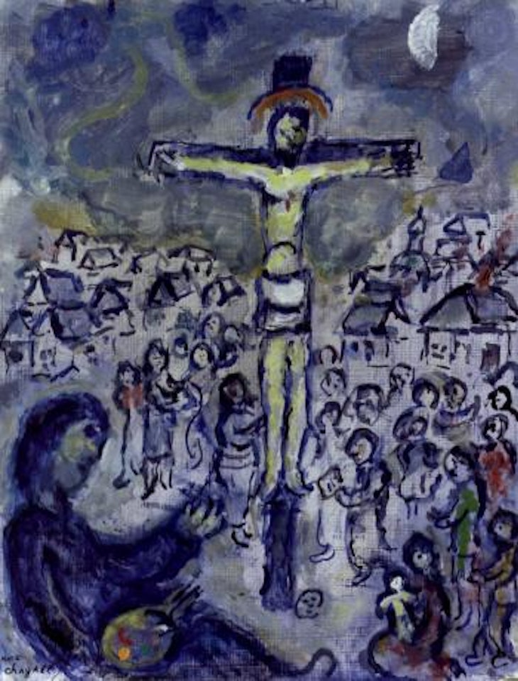 Le peintre et le Christ by Marc Chagall