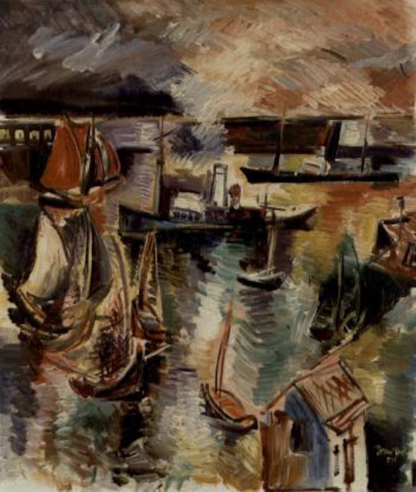 Le bassin de la manche au Havre by Jean Dufy
