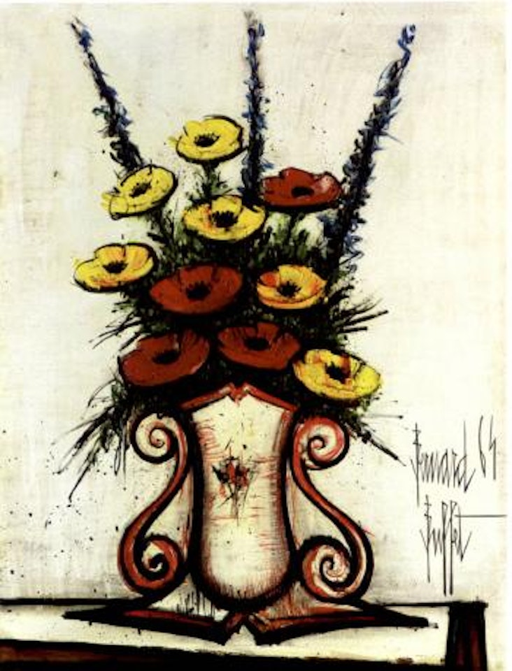 Pavots rouges et jaunes by Bernard Buffet