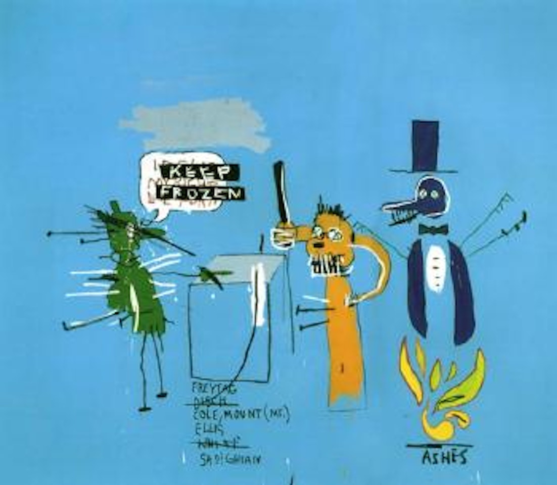 The dingoes that park their brains with their gum by Jean-Michel Basquiat