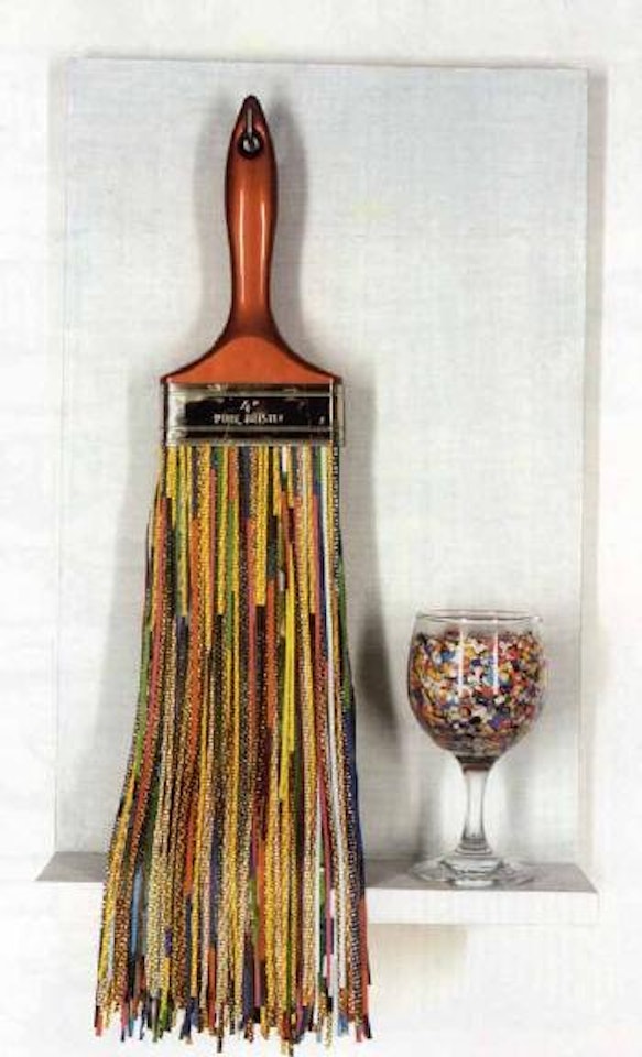 Still life with paint brush and glass by Pavlos Dionyssopoulos
