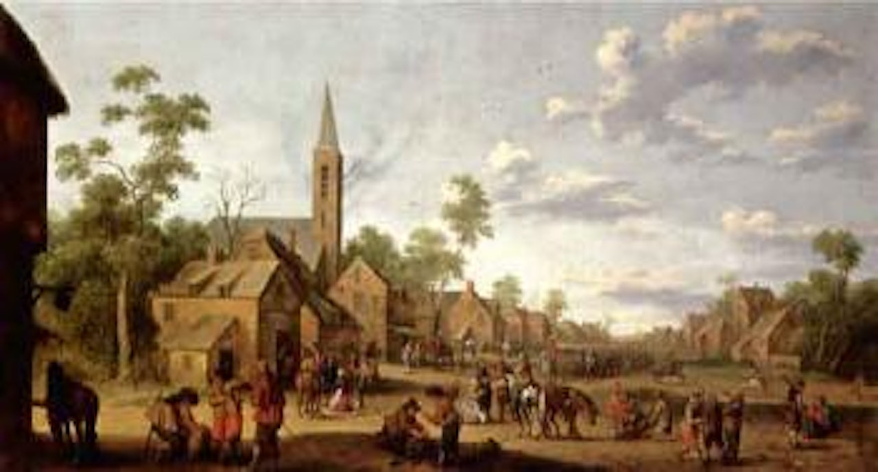 Street scene by Joost Cornelisz Droochsloot