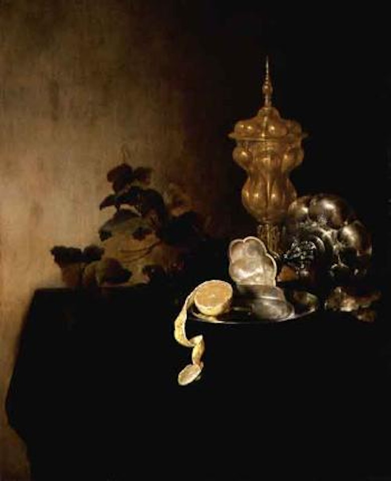 Still life of tazza, peeled lemon and grapes by Jan Davidsz de Heem