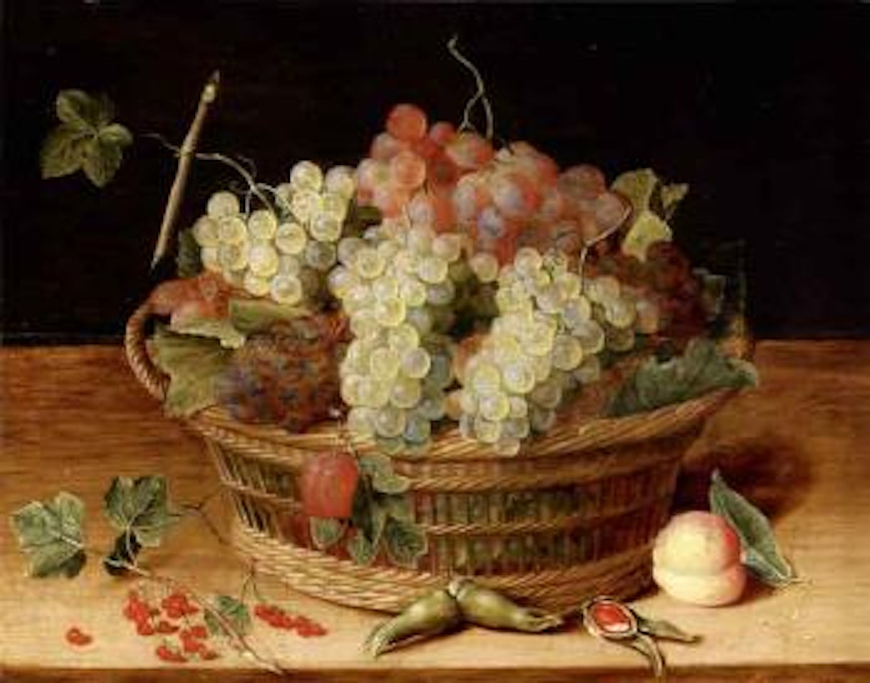 Still life with grapes and red currants by Isaak Soreau