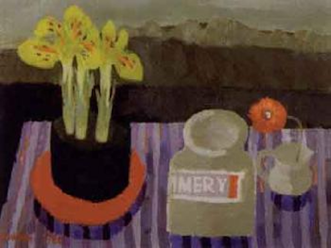 Yellow irises by Mary Fedden