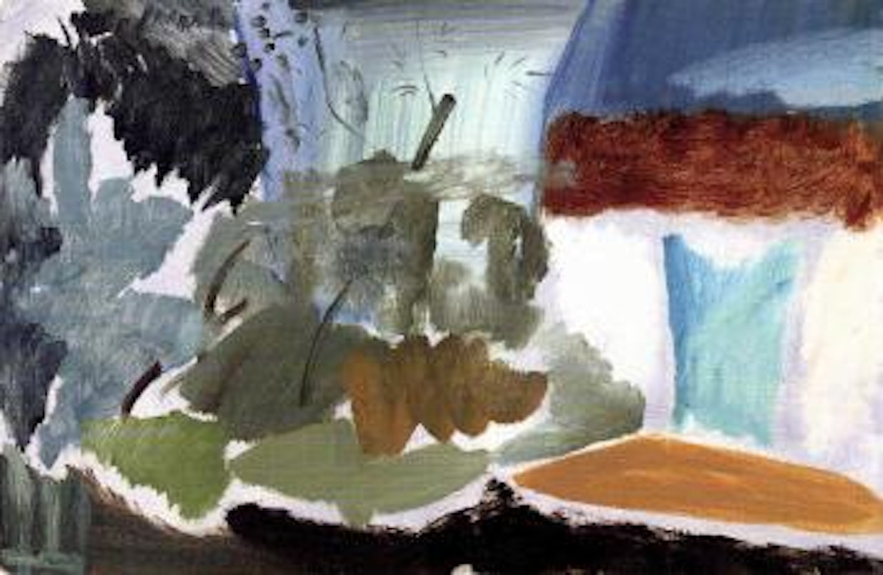 Spring foliage and a blue door by Ivon Hitchens