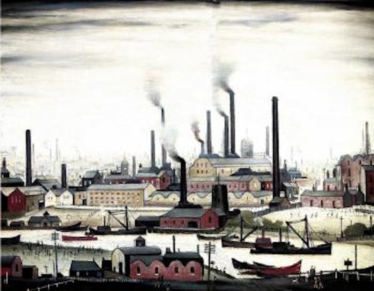 A river bank by Laurence Stephen Lowry