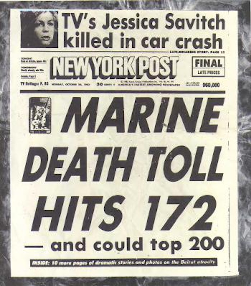 New York Post marine death toll hits 172 by Andy Warhol