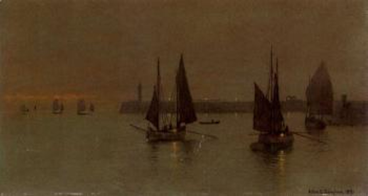 Out with the ebbing tide by John Atkinson Grimshaw