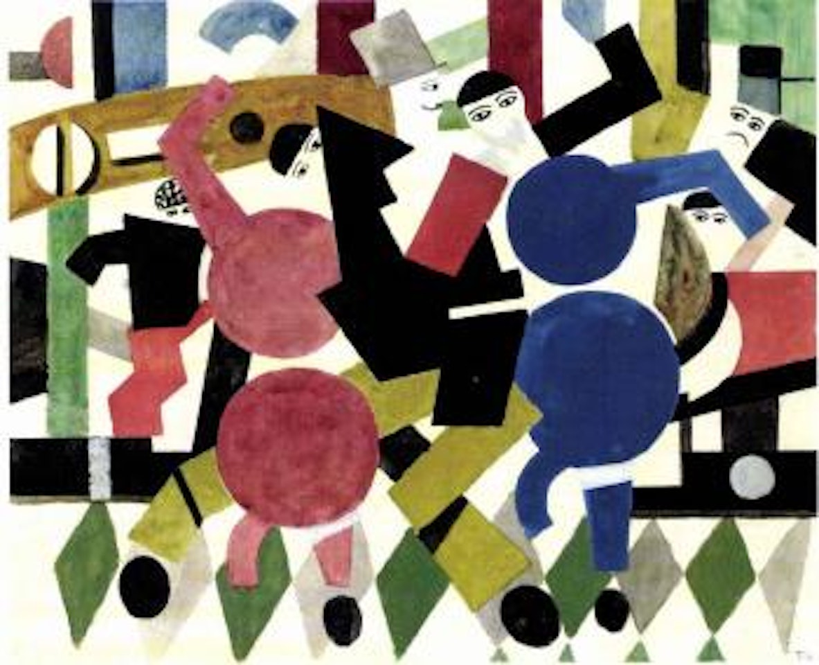 Etude pour le rideau du ballet Les Patineurs by Fernand Leger