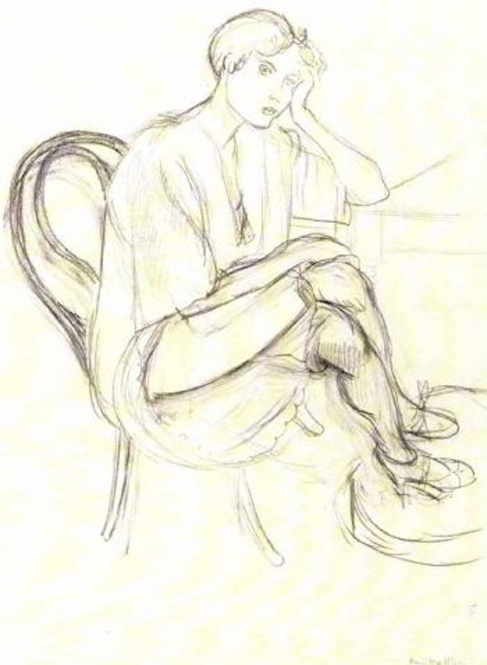 Femme assise, jambe sur tabouret by Henri Matisse