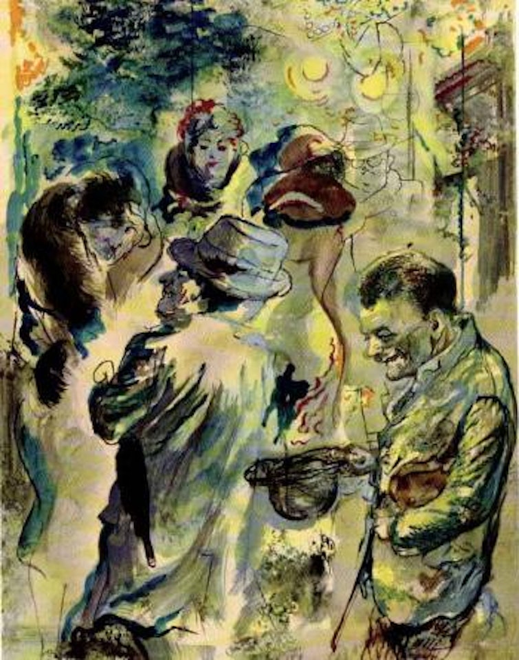 Bettler Strassenszene, Berlin - Berlin street scene with a beggar by George Grosz