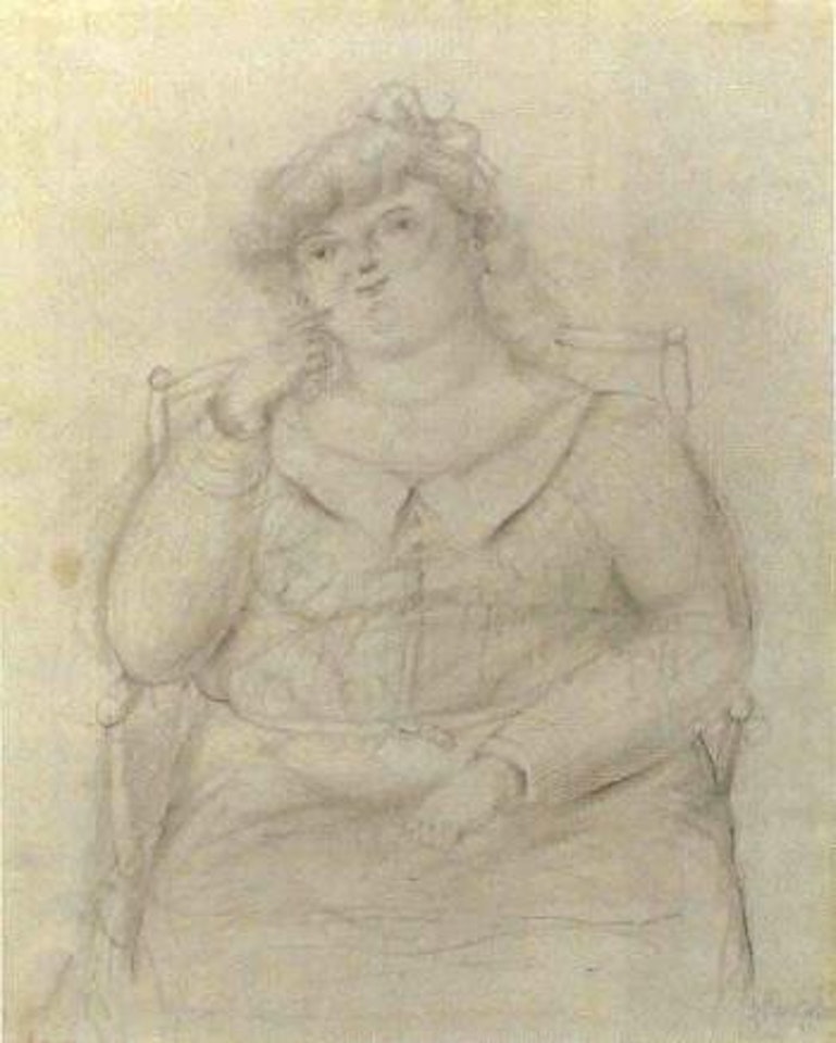 Rosita sentada - Rosita sitting down by Fernando Botero
