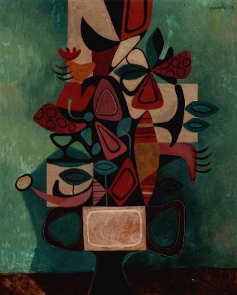 Florero - Vase of flowers by Mario Carreno