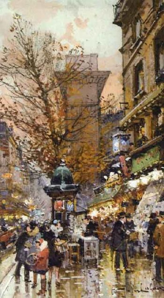 Porte Saint-Denis, Paris by Eugene Galien-Laloue