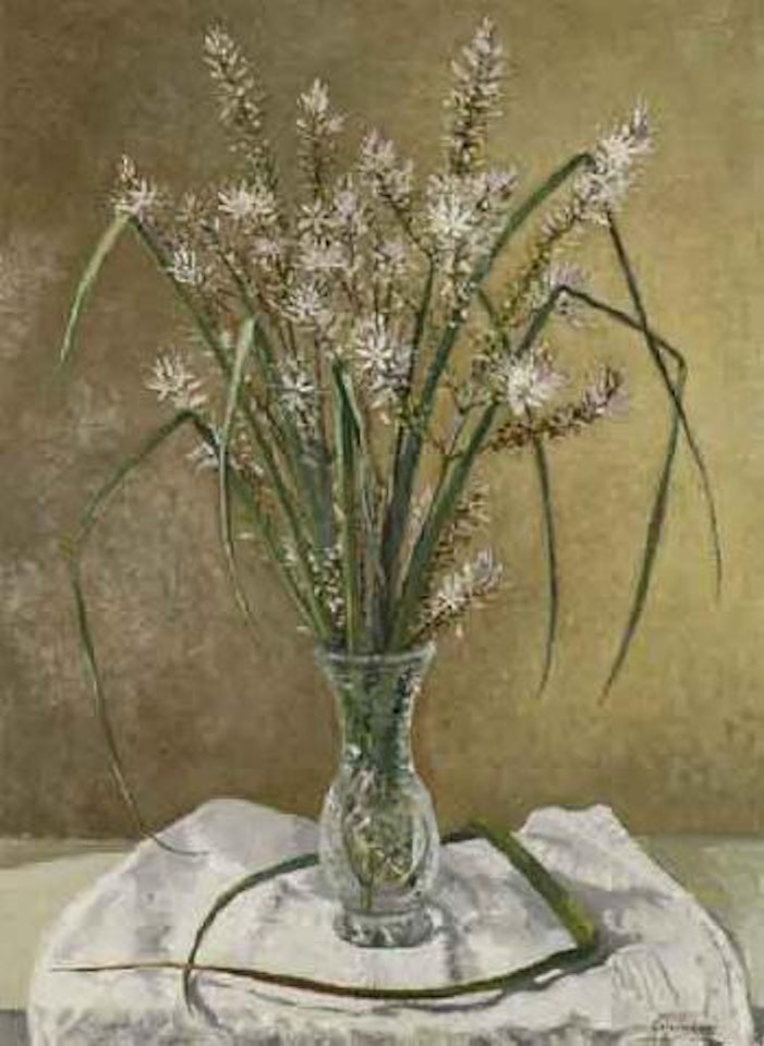 Flowers in glass vase by Giovanni Colacicchi