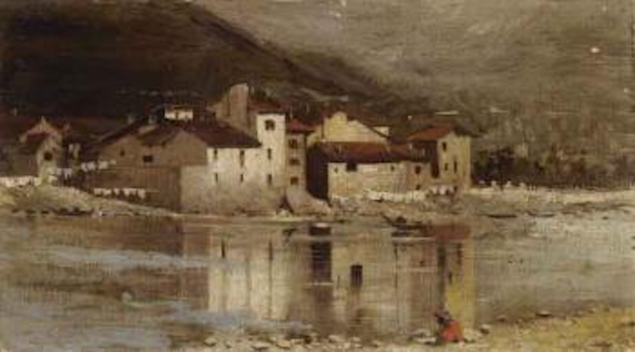 View of Pescarenico by Guglielmo Ciardi
