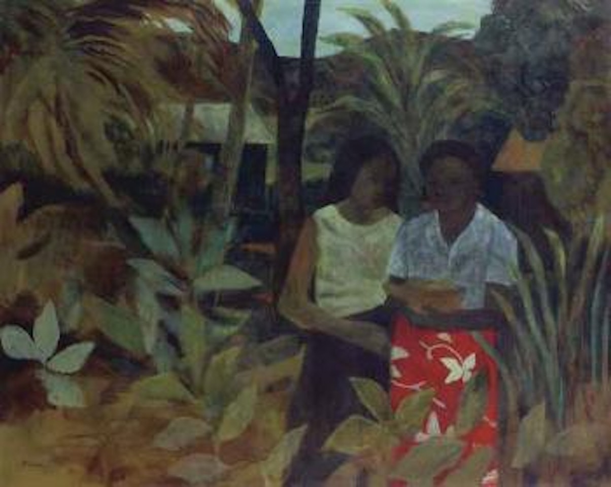 Islanders with bowl of fruit by Ray Austin Crooke