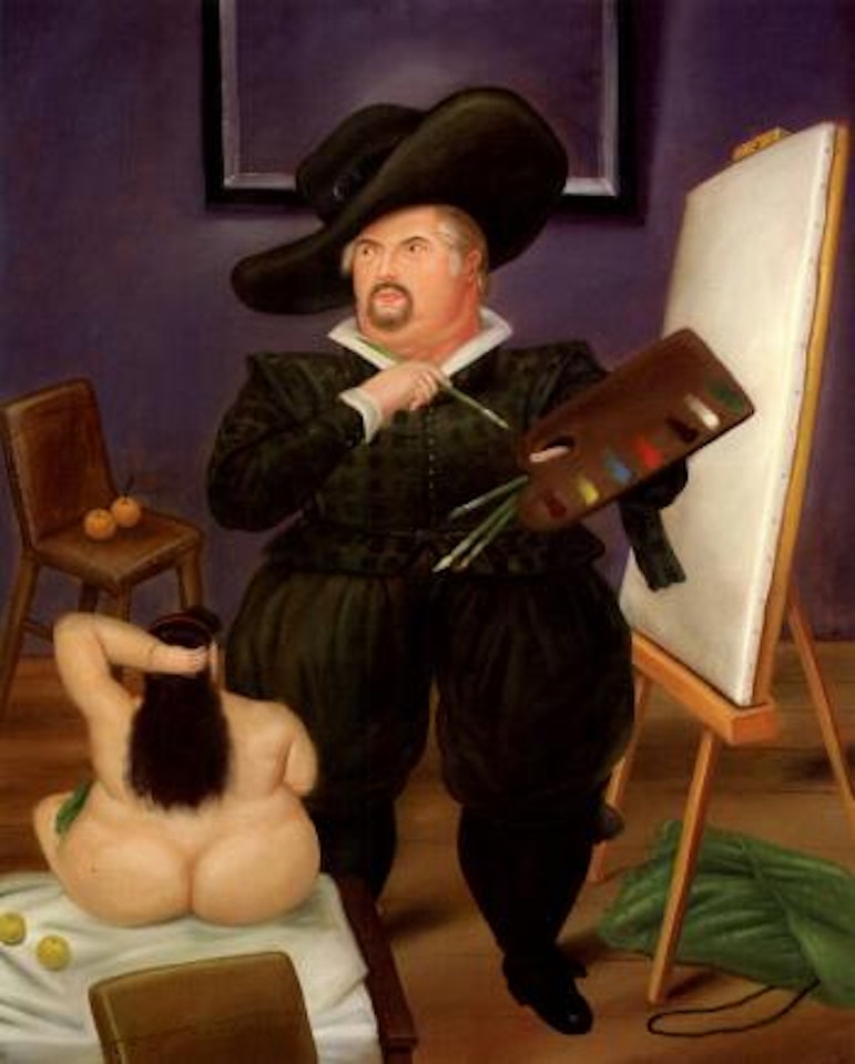 Self-portrait in costume of Velazquez by Fernando Botero